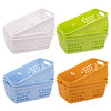 Jucoan 12 Pack Classroom Storage Baskets Colorful Small Plastic Organizer Basket Bin Pen Pencil Crayon Storage Tray for