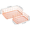 Hacaroa 4 Pack Rose Gold Wire Mesh Basket Metal Desk Drawer Organizer Desktop Holder Tray for Cosmetic Stationery Magazi