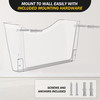 KuntineB 6 Pack Clear Single Pocket File Holder Hanging Wall Organizer Wall Mount Mails Magazines Organizer for Office a
