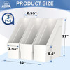 Delifox 3 Pack Magazine Rack Plastic File Folder Bin Desk Organizer White