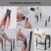 RHONZHAO Clear 4Tier Stackable Paper Tray Organizer for LetterA4 Files Desktop Document Sorter Transparent Office Desk S