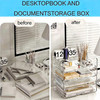 Large Capacity Desk Organizer 4 Tier Paper Organizer File Organizer for Desk Stackable Paper Tray for Office Home and Sc