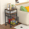 BOHDK Rolling File Cart with 2 Storage Drawers Wood Mesh Hanging File Folder Organizer with Wheels Under Desk File Cabin