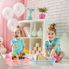 Geelin 18 Pcs Storage Baskets Plastic Mesh Organizer Basket Classroom Bins Colored Storage Bins Colorful Storage Trays f