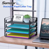 Samstar 4 Pack Stackable Letter Paper Tray Desk File Organizer Paper Sorter for LetterA4 Size Folders Documents Mesh Mad