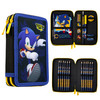 SONIC THE HEDGEHOG Pencil Case for Kids Stationery Set Pens Colored Pencils Mini Notebook School Supplies Gamer Gifts fo