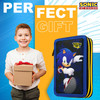 SONIC THE HEDGEHOG Pencil Case for Kids Stationery Set Pens Colored Pencils Mini Notebook School Supplies Gamer Gifts fo