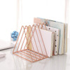 Sooyee 2 Pack 9 Slot Rose Gold Magazine HolderDesktop File Sorter Organizer Triangle Bookshelf Decor Home Office