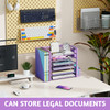 Simple Trending 6 Tier Desk File Organizer Paper Letter Tray Organizer with File Holder and Pen Container Purple