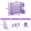 Simple Trending 6 Tier Desk File Organizer Paper Letter Tray Organizer with File Holder and Pen Container Purple