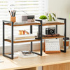 HOOBRO Desk Shelf Organizer Adjustable Desktop Bookshelf 2Tier Shelf for Top of Desk Wooden Office Storage Rack for Offi