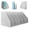 SAYEEC 2Pcs Collapsible Plastic Magazine File Holder Vertical Binder Storage Organizer for Desk Sturdy Upright Desktop M