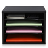 FITUEYES Wood Desk Paper Sorter Organizer with 4Tier Storage Desktop Paper File Holder Letter Tray for Home and Office L