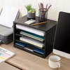 FITUEYES Wood Desk Paper Sorter Organizer with 4Tier Storage Desktop Paper File Holder Letter Tray for Home and Office L
