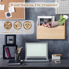 Suzile Wall Mounted File Holder Wood Magazine Holder Wall Hanging File Organizer for Office Mail Magazine Letter Paper F