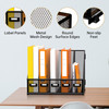 DALTACK Desk Organizers Metal Magazine File Holder with 5 Vertical Compartments Folder Storage Binder Organizer for Offi