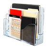 Azar Displays 2500993PK Three Tier File and Brochure Desktop Wall Organizer Holder with Dividers brochure display stand