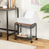 HOOBRO Under Desk Printer Stand Industrial Printer Cart with Storage Shelf 2Tier Mobile Printer Table on Wheels Heavy Du