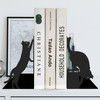 Cat Book Ends for Shelves Metal Decorative Book Ends with Pen Holder Fun Unique Bookends Cool Black Cat Bookends for Hom