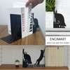 Cat Book Ends for Shelves Metal Decorative Book Ends with Pen Holder Fun Unique Bookends Cool Black Cat Bookends for Hom
