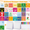 Fainne 6 Pcs Funny Desk Signs 30 Different Fun and Flip Over Messages Calendar with 2 Pages Blank Cards and Erasable Col