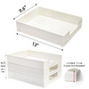 Eorbow 3 Pack Letter Tray Plastic Stackable A4 Paper Trays Rectangular Desk Drawer Organizer File Holder for Desktop Off