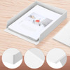 4 Pcs Stackable Desk Organizer Trays Rectangular Plastic Desk Holder Desktop Letter Tray File Organizer Paper File Magaz