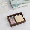 MultiBey Walnut Wood Sticky Notes Holder for Desk 4x6 Inch Self Sticky Note Memo Holder Wooden Sticky Note Dispenser Off