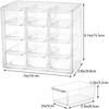 YOUEON 2 Pack Mini Desk Organizer with 12 Removable Drawers Clear Plastic Desktop Drawer Organizer Desk Craft Storage Bo