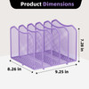Simple Trending Mesh Desktop File Sorter Organizer 5Section Bookshelf for Desk Home Office Purple