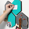 Navaris Hexagon Felt Board Tiles Set of 12 Notice Memo Bulletin Boards with Push Pins and DoubleSided Tape 59 x 67 Dark