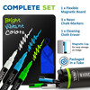 Magnetic Black Dry Erase Board for Fridge 17 x 11 inch StainResistant w 3 Magnetic FineTip Neon Chalk Markers Eraser by
