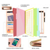 Ospelelf Clipboard with Storage for Women Leather Padfolio Portfolio Organizer 5 Folders with 10 Pockets Spiral Clipboar
