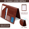 Brown Leather Portfolio Organizer Clipboard Storage Folio Padfolio for Men Notepad Notebooks for Work