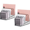 GoldOrcle 2 Pack Multi Step File Organizer Incline Desktop File Sorter Metal Wire Mesh Step File Letter Sorter 7 Section