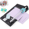 Frifreego 12 Inch Rotary Paper Cutter Heavy Duty Paper Trimmer with 4 Different Blades for StraightWaveDottedCreasing Li