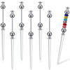 Outus 6 Pcs Beadable Letter Opener Envelope Slitter Metal Envelope Opener Slitter Stainless Steel Paper Mail Opener Roun