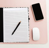 Steel Mill Co Cute Clipboard Folio with Refillable Lined Notepad and Interior Storage Pocket Black and White Padfolio fo