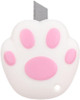 1Pc Pink Mini Box Cutter Cat Paw Shaped Utility Knives Retractable Letter Opener Envelope Slitter with Key Chain Hole Po