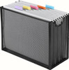 Sinboun Hanging File Organizer LetterSize File Holder Filing Box Includes 5 Hanging Folders Metal Mesh Magazine Letter S