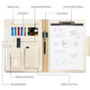 Toplive Conference Folder Executive Business Padfolio with LetterA4 Size Clipboard Document Sleeve Card Holders Black