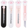 Honoson 6 Pcs Cute Box Cutter Utility Retractable Knives Cartoon Cat Lovely Paw Box Cutter Pointed Cute Cardboard Razor