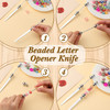 Outus 12 Pieces Beaded Metal Letter Opener Envelope Knife Beadable Letter Opener Stainless Steel Slitter for Gift Office