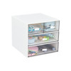 Desk Organizer with 4 Drawers Clear Plastic Desk Storage Box Desktop Organization for Office Supplies Gel Pens Pencils M