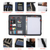 Zippered Padfolio Folder A4 MultiFunction Portfolio Leather Combination casewith Notebook Calculator Business Conference