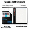 Sooez Padfolio Clipboard Portfolio Organizer with Notepad Premium PU Leather Clipboard Folder for Legal Pad Versatile Cl