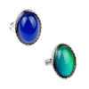 Carykon 2 PCS Oval Mood Ring Simple Style Adjustable Finger Ring For lovers Friends-One size fits