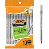 BIC Round Stic Xtra Life Black Ballpoint Pens, Medium Point 1.0mm, 10-Count Pack of Bulk Pens
