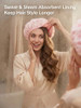 Auban Shower Cap, Shower Cap for Women Terry Cloth Lined EVA Exterior Reusable Double Layer