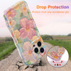 EYZUTAK Case for iPhone 16 Pro Max, Colorful Retro Oil Painting Printed Flower Laser Glossy Pattern Cute Curly Wave Edge Exquisite Phone Cover Stylis
